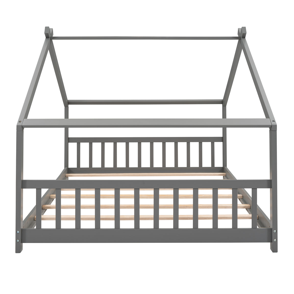 Full Size House Bed Wood Bed, Gray(OLD SKU:WF282522AAE)