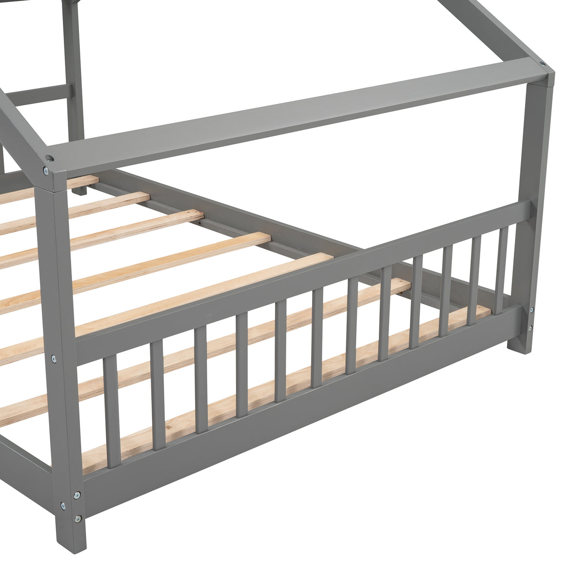 Full Size House Bed Wood Bed, Gray(OLD SKU:WF282522AAE)