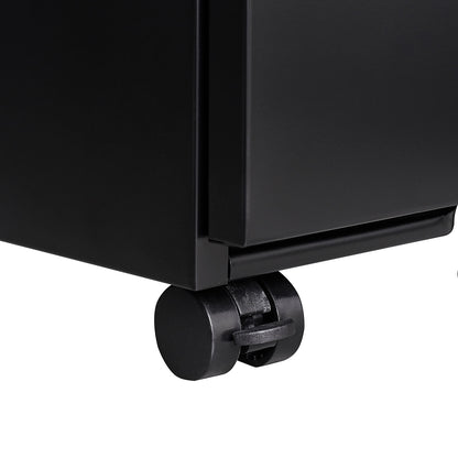 [Installation required] 3-drawer mobile filing cabinet with lock, office storage filing cabinet of legal/letter size, metal filing cabinet to be Installation required (black)