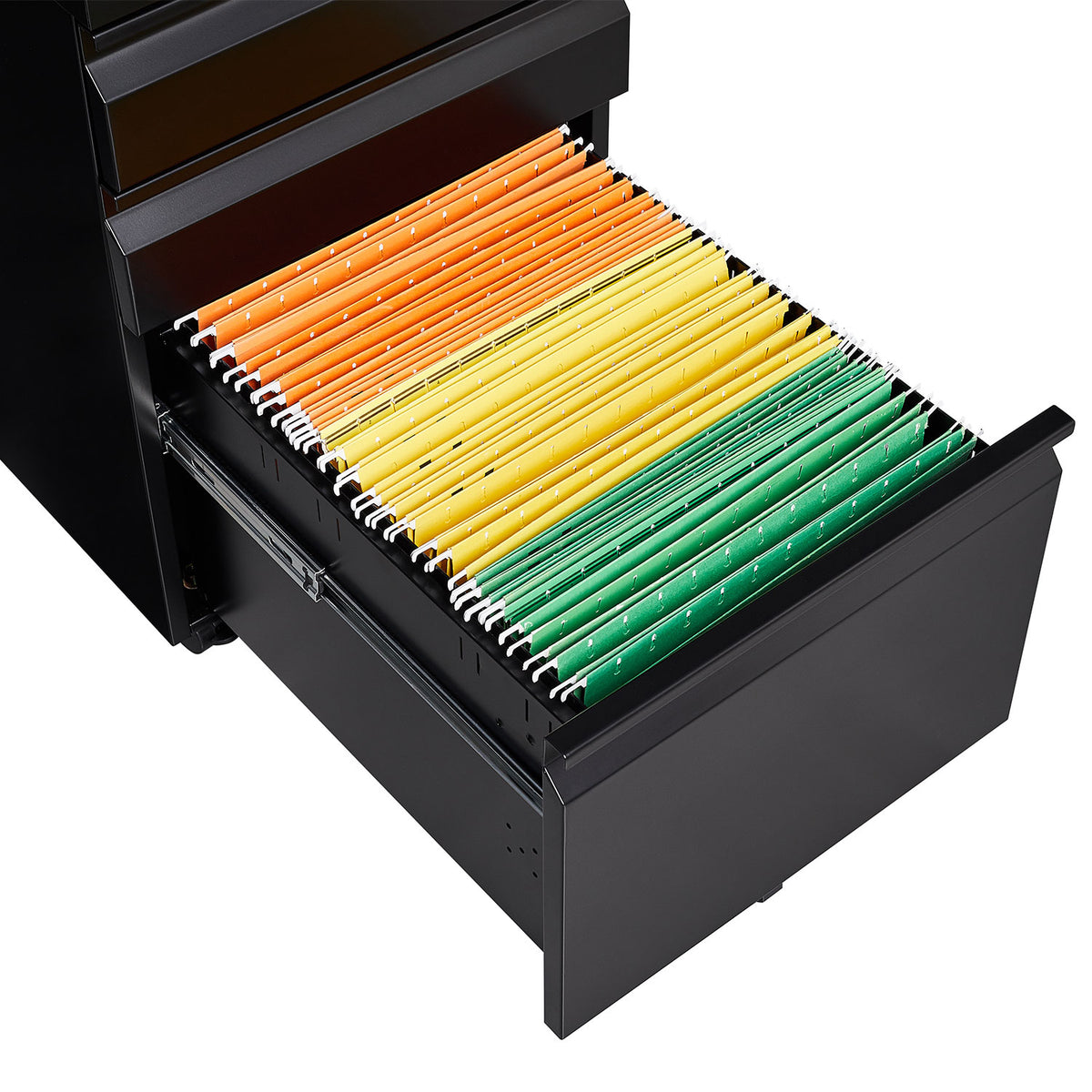 [Installation required] 3-drawer mobile filing cabinet with lock, office storage filing cabinet of legal/letter size, metal filing cabinet to be Installation required (black)