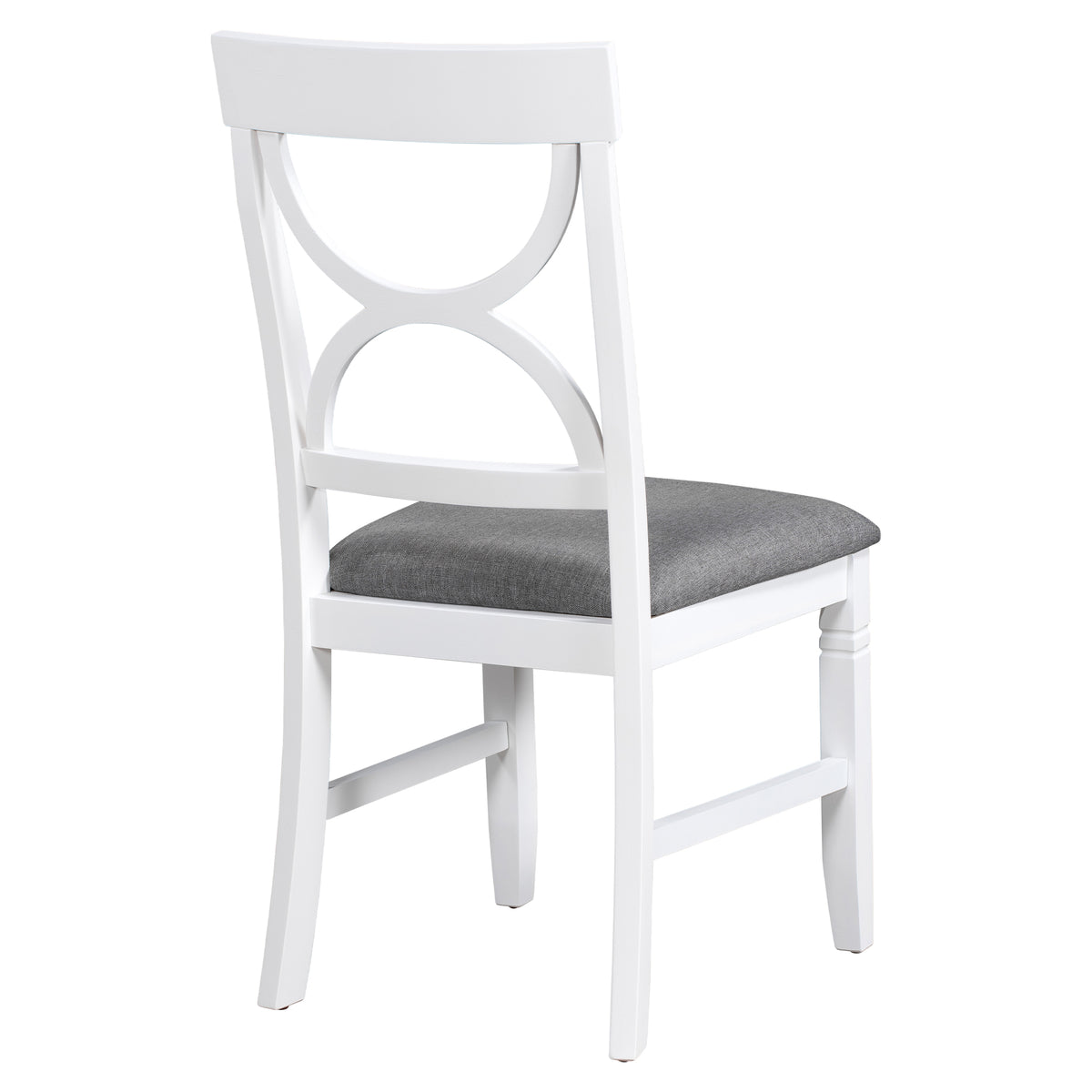 TOPMAX 6-Piece Wood Dining Table Set Kitchen Table Set with Upholstered Bench and 4 Dining Chairs, Farmhouse Style, Gray+White