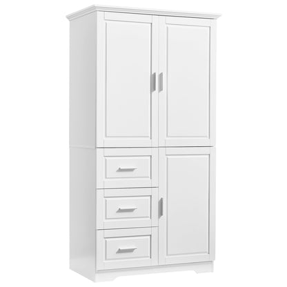 Tall and Wide Storage Cabinet with Doors for Bathroom/Office, Three Drawers, White(Old SKU: N725P331357K/WF299285AAK)