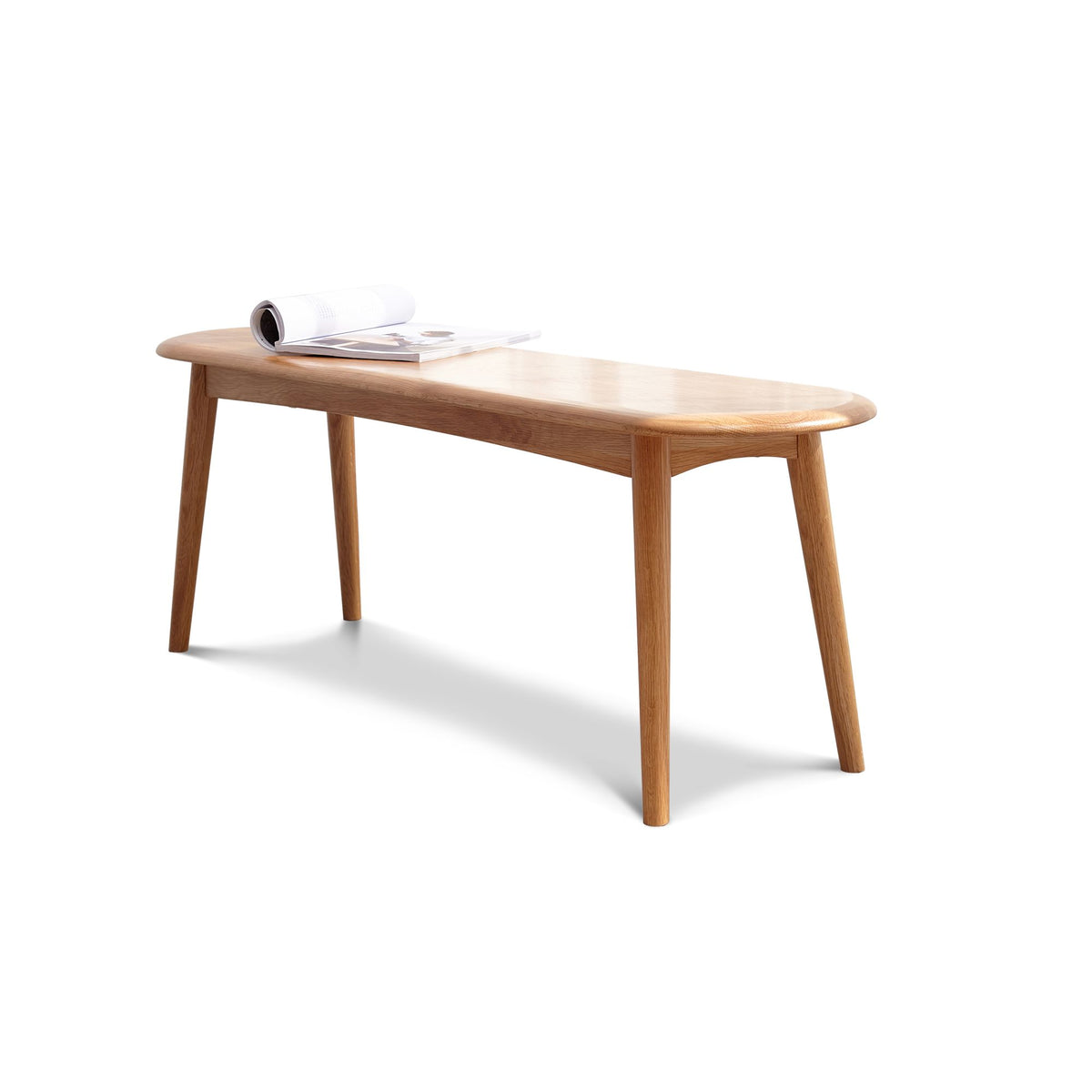Natural Oak Wood Dining Bench Table Bench with Solid Oak Construction and Unique Design