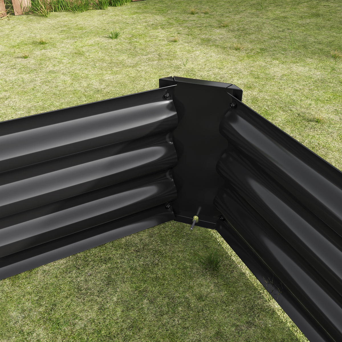 Raised Garden Bed Outdoor, 6×3×1ft, Metal Raised Rectangle Planter Beds for Plants, Vegetables, and Flowers - Black