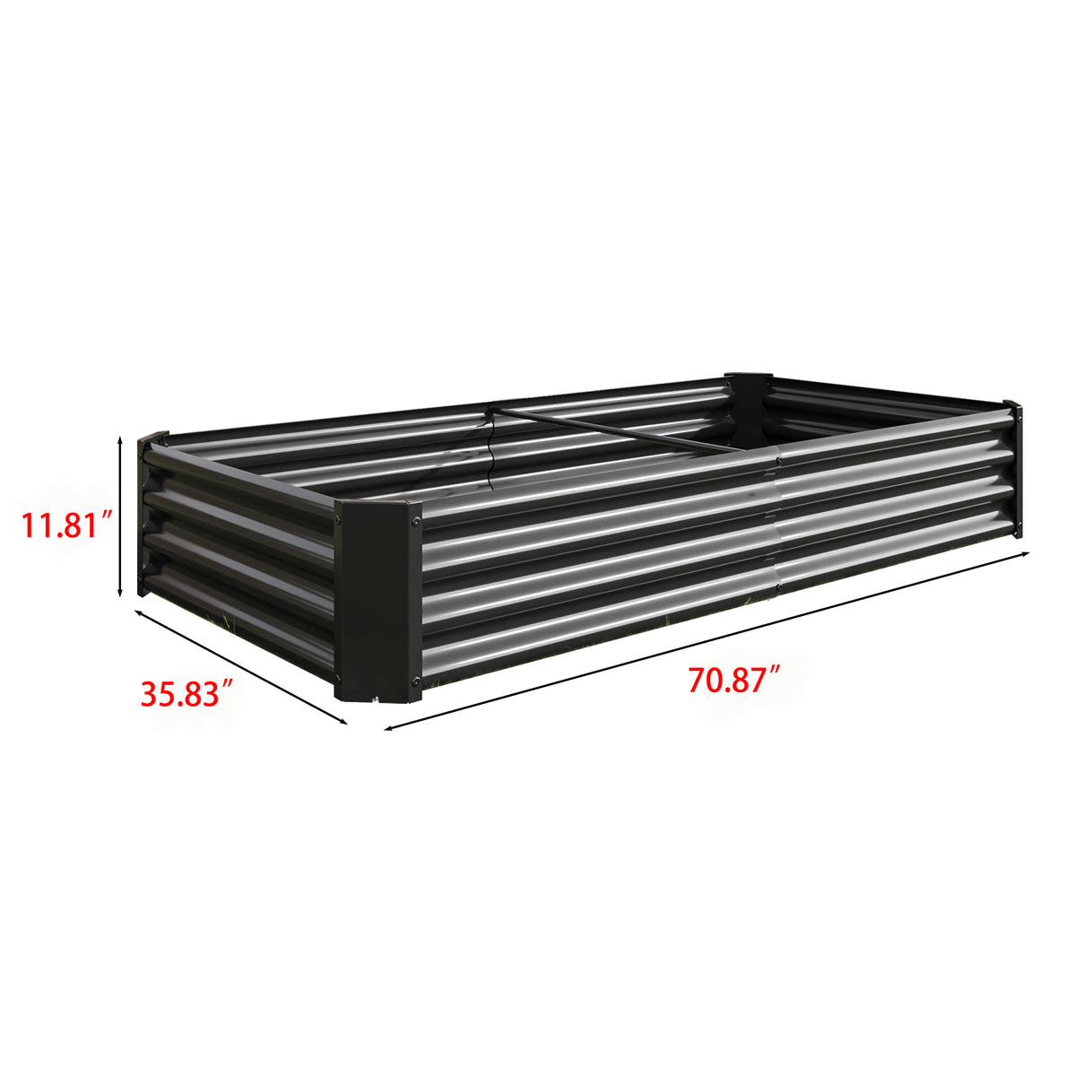 Raised Garden Bed Outdoor, 6×3×1ft, Metal Raised Rectangle Planter Beds for Plants, Vegetables, and Flowers - Black