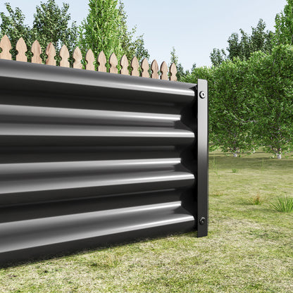 Raised Garden Bed Outdoor, 6×3×1ft, Metal Raised Rectangle Planter Beds for Plants, Vegetables, and Flowers - Black