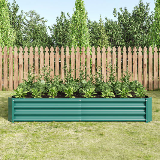 Raised Garden Bed Outdoor, 6×3×1ft, Metal Raised Rectangle Planter Beds for Plants, Vegetables, and Flowers - Green
