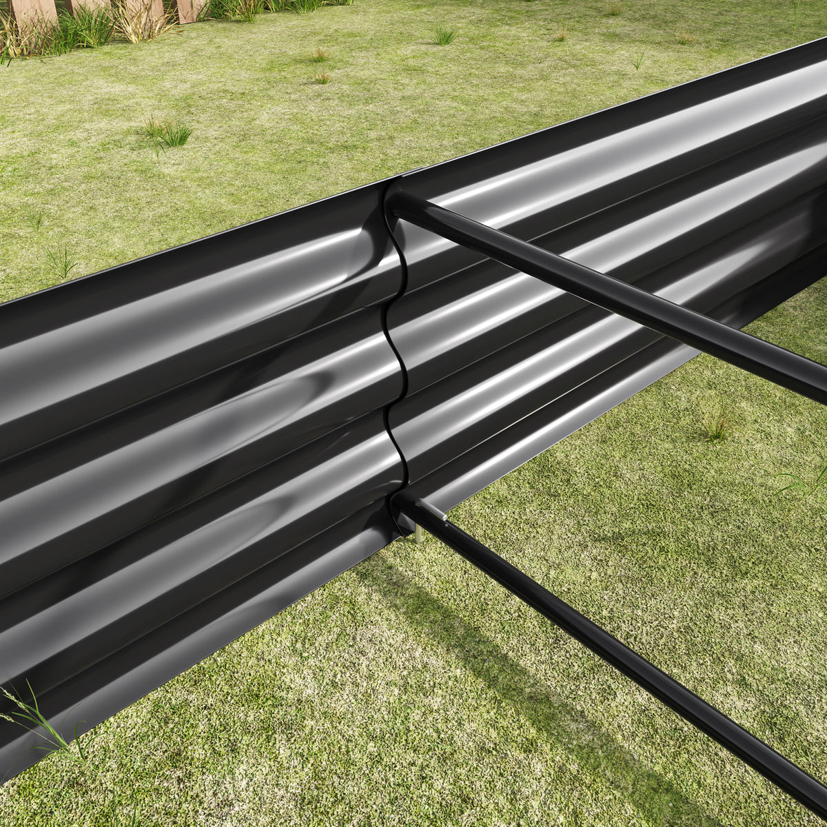 Raised Garden Bed Outdoor, 6×3×1ft, Metal Raised Rectangle Planter Beds for Plants, Vegetables, and Flowers - Black