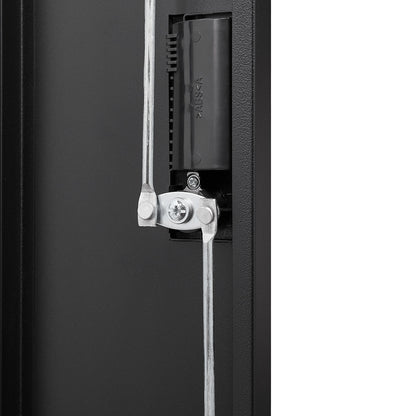 Black Metal Storage Cabinet with Locking Doors and Adjustable Shelf, Folding Filing Locker, School, Garage, Steel Construction
