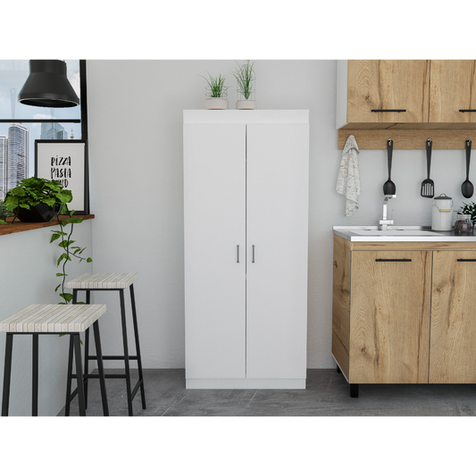 Varese Pantry Cabinet, Double Door,Five Shelves -White