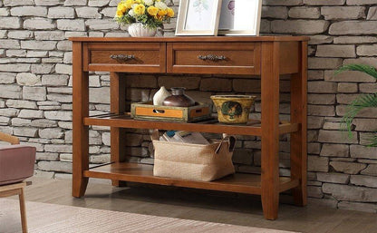 Console Sofa Table with 2 Storage Drawers and 2 Tiers Shelves