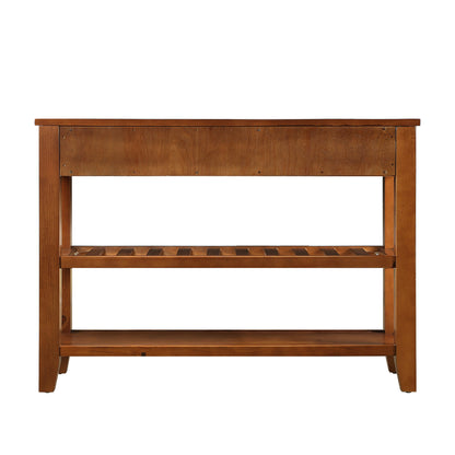 Console Sofa Table with 2 Storage Drawers and 2 Tiers Shelves