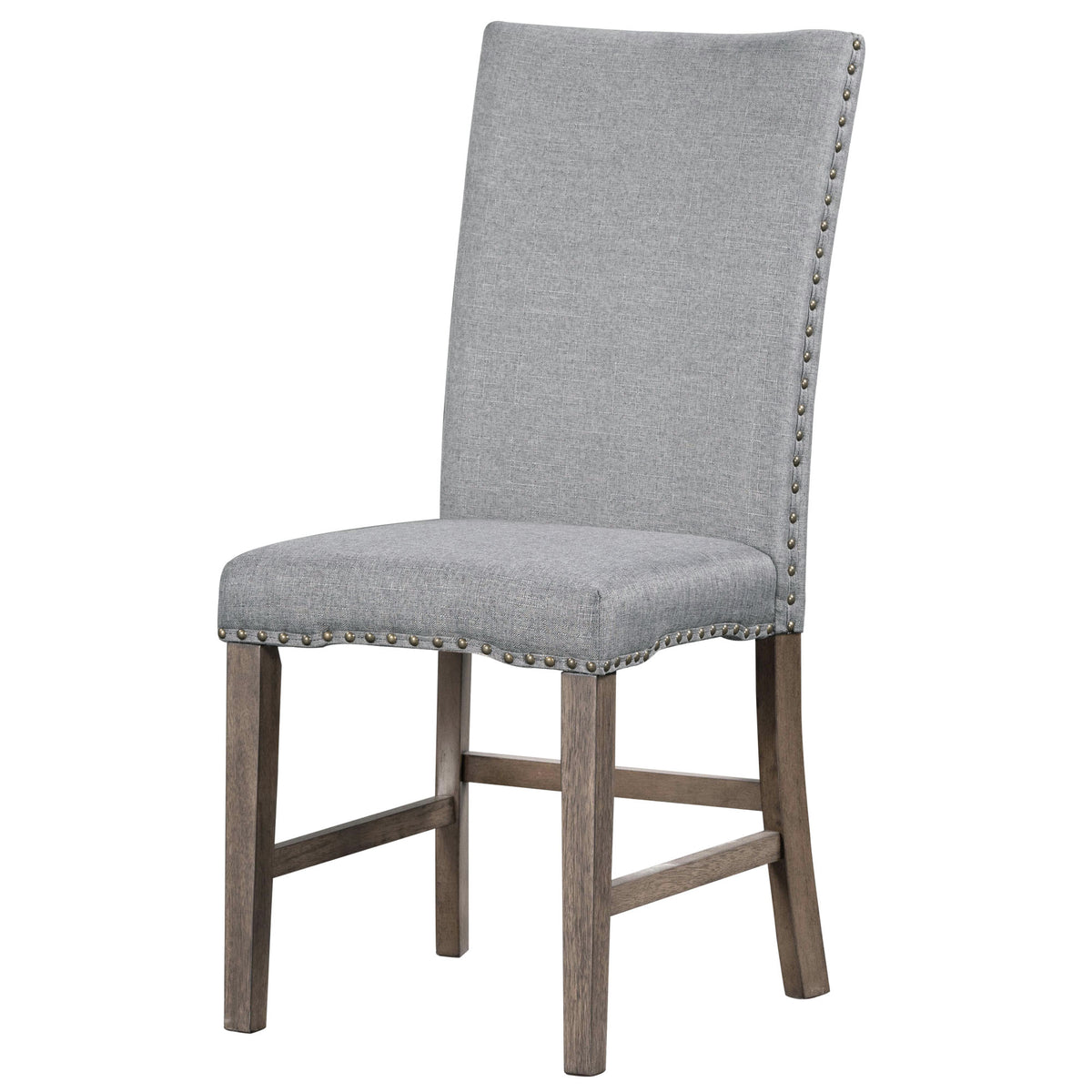TOPMAX Mid-Century Solid Wood 7-Piece Dining Table Set Extendable Kitchen Table Set with Upholstered Chairs and 12" Leaf for 6