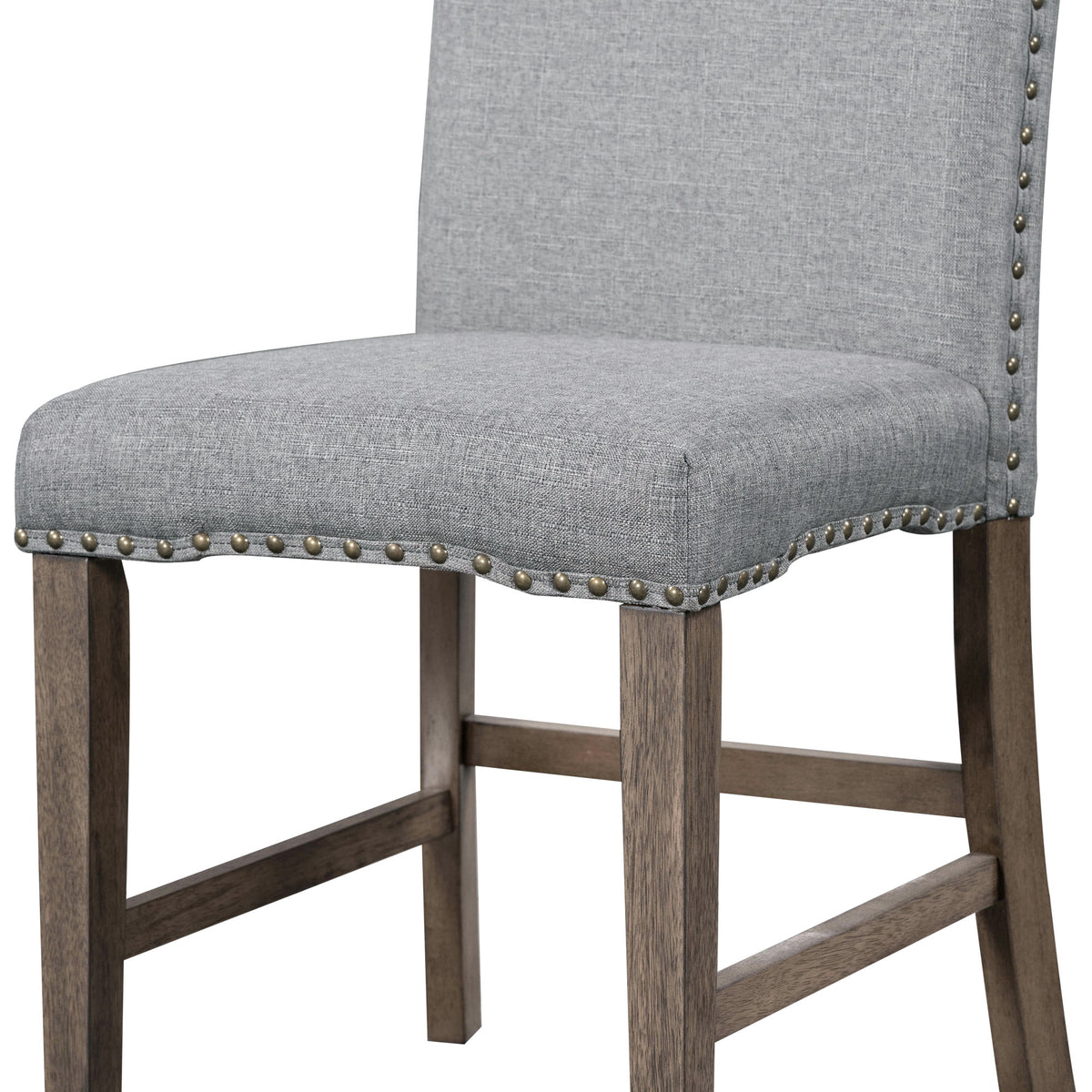 TOPMAX Mid-Century Solid Wood 7-Piece Dining Table Set Extendable Kitchen Table Set with Upholstered Chairs and 12" Leaf for 6