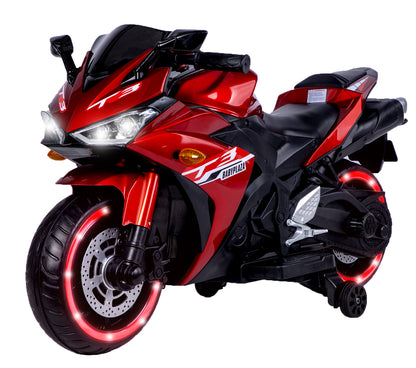 Kids Motorcycle 12 V Motorcycle For Kids 3-8 Years Boys Girls,Kids Motorcycle Ride On Toy With Training  Wheels/Manual Throttle/ Drive By Hand /Lighting  Wheels