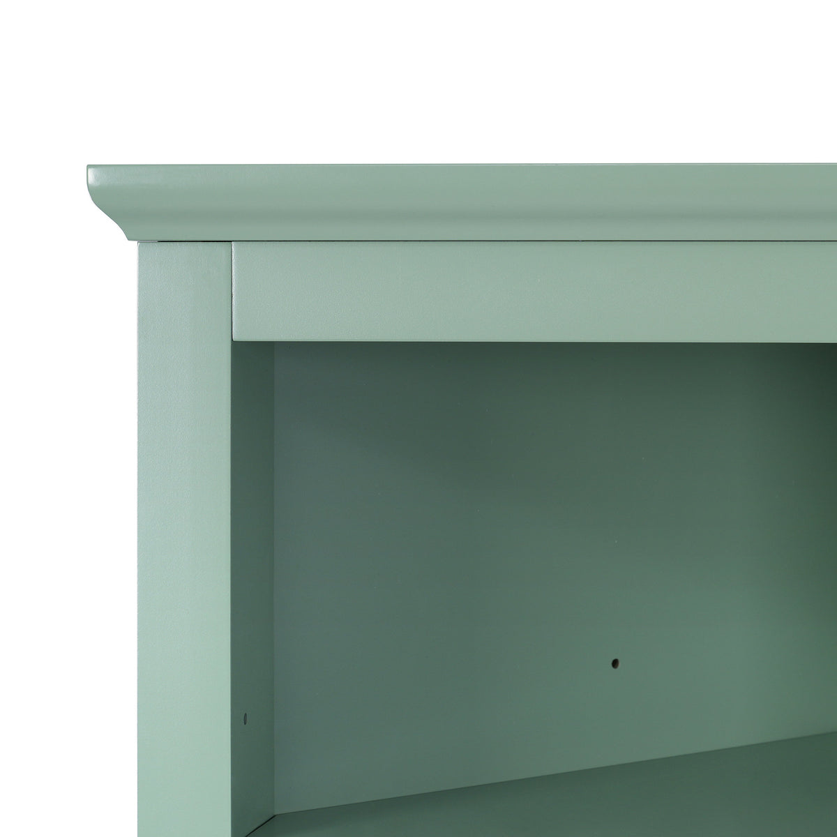 Green Triangle Tall Cabinet with 3 Drawers and Adjustable Shelves, Kitchen or Living Room, MDF Board with Painted Finish