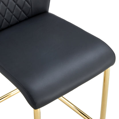 Modern dining chairs with faux leather padded seats, dining room chairs, gold metal leg upholstered chairs, living rooms, bedrooms