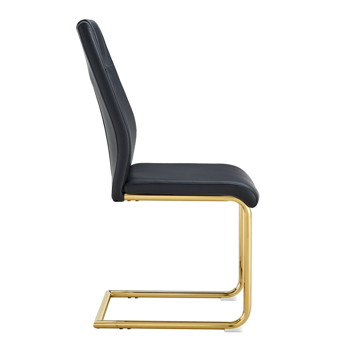 Modern dining chairs with faux leather padded seats, dining room chairs, gold metal leg upholstered chairs, living rooms, bedrooms