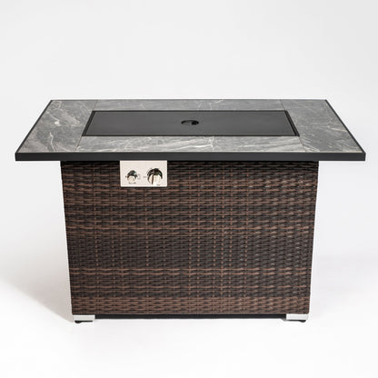 44" Propane Gas Fire Pit Table, 50000 BTU Rectangular Fire Pit