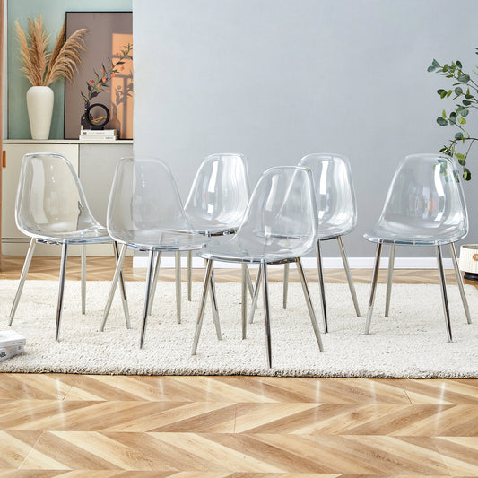 Modern minimalist transparent dining chair, plastic chair, armless crystal chair, Nordic creative makeup stool, negotiation chair
