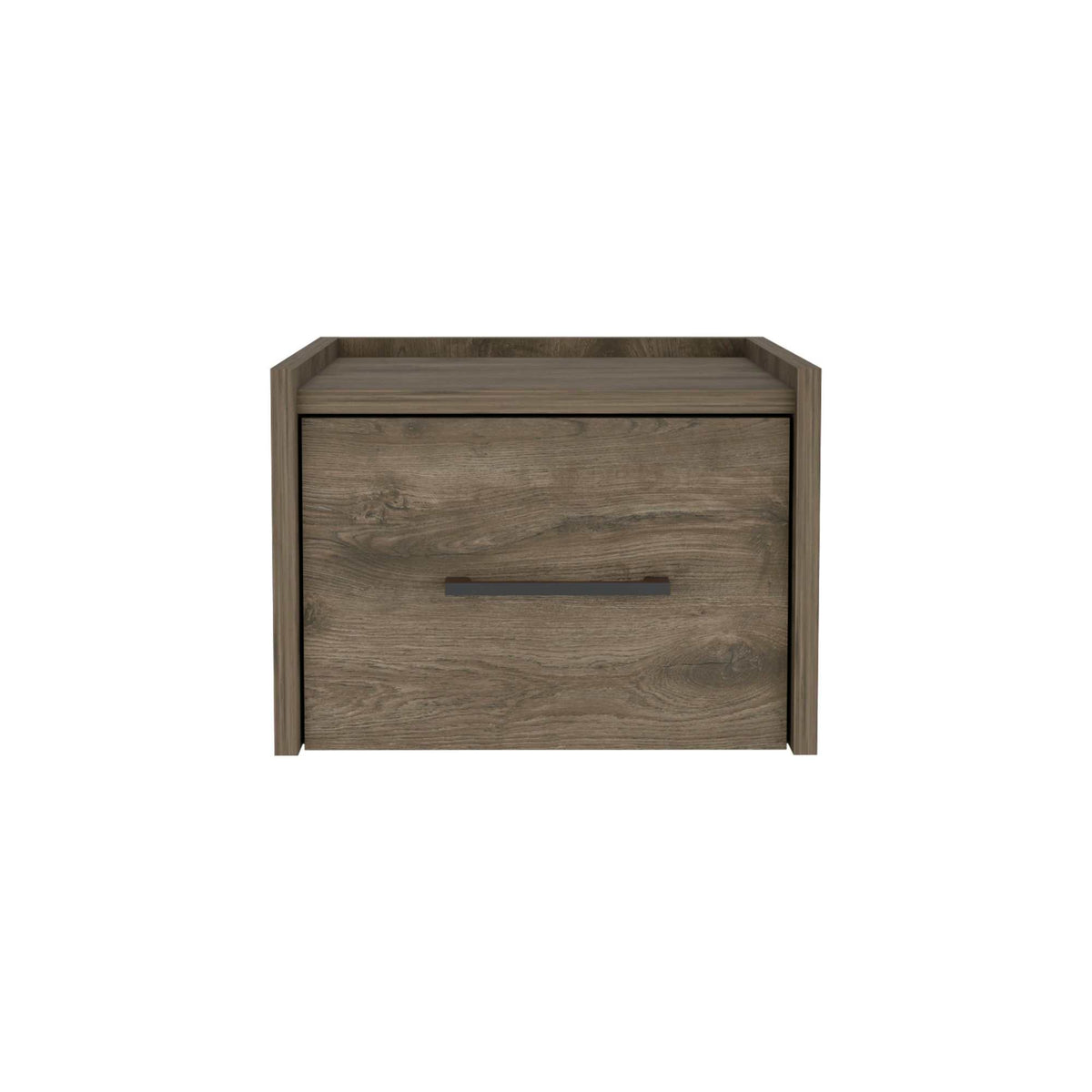 Boa Floating Nightstand , End Table, Side Table Wall-Mounted Single Drawer Design with Handle- Dark Brown - Bedroom