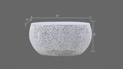 T3502-32 Round Coffee Table in White