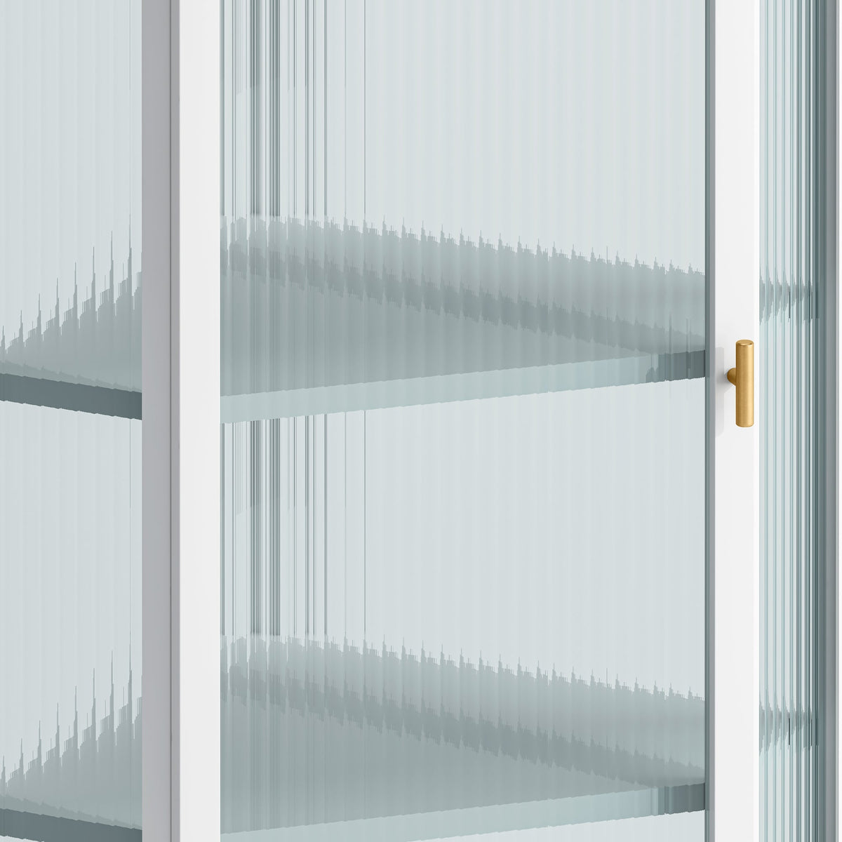 Glass Door Wall Mounted Corner Cabinet with Featuring Four-tier Storage for Bedroom, Living Room, Bathroom, Kitchen, White(same sku:W757130160)