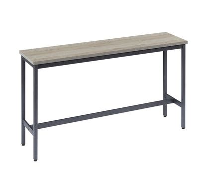 Long Bar Table Set with 3 PU Upholstered Bar Stools, Industrial Bar Table and Chairs for Kitchen Breakfast Table, Banquet Hall