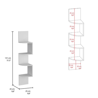 Rosset Corner Shelf, Modern Full-Wall Design with Multiple Shelving