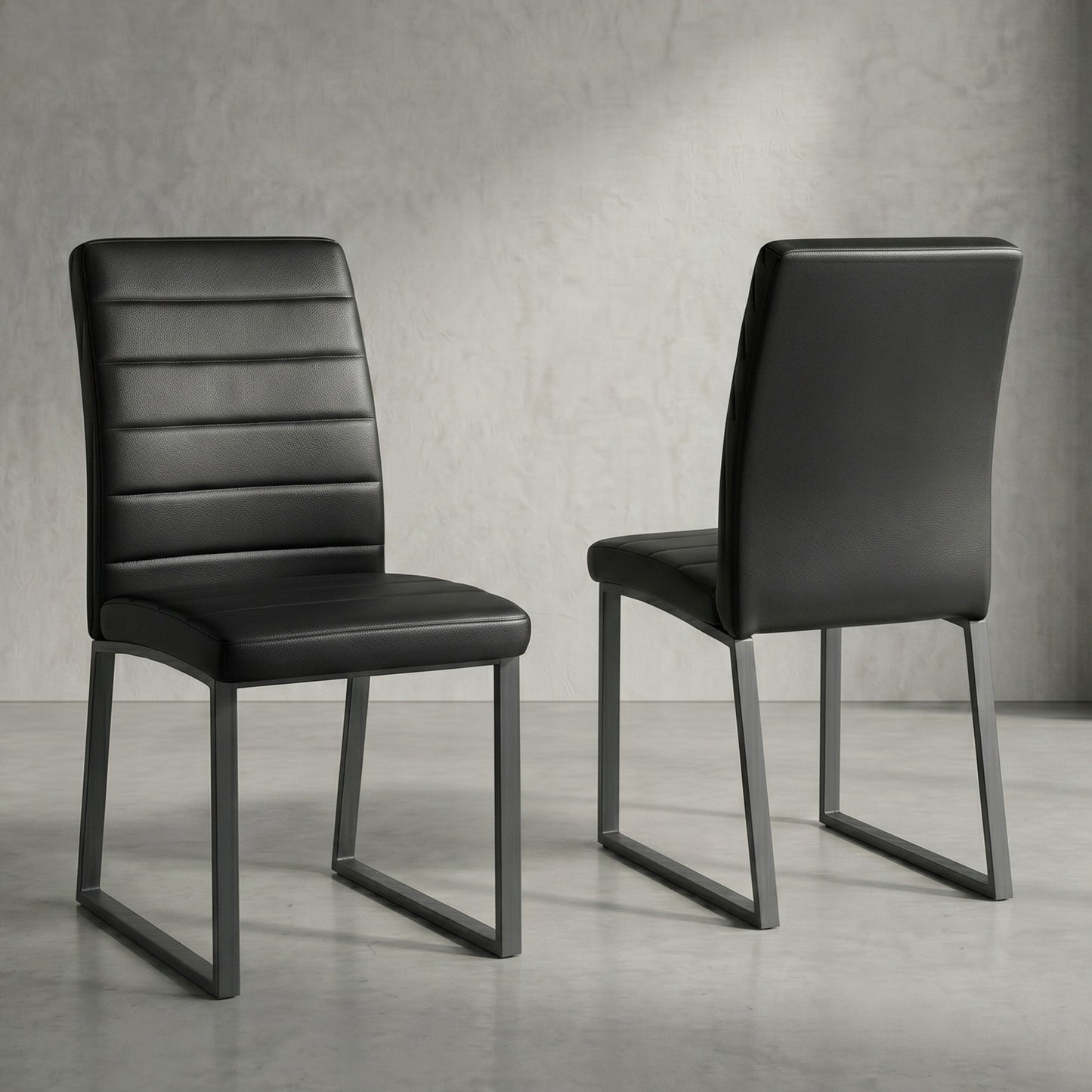 2-Pack - Premium PU office/dining chairs with high-density foam, sturdy iron legs (spray paint), multiple colors. Easy assembly