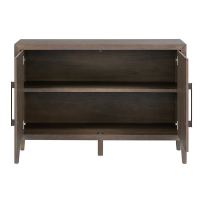 U_STYLE 47.25-Inch Farmhouse Sideboard with Pine Veneer and 2 Doors, Retro Buffet with Adjustable Feet – Model N711P410389D