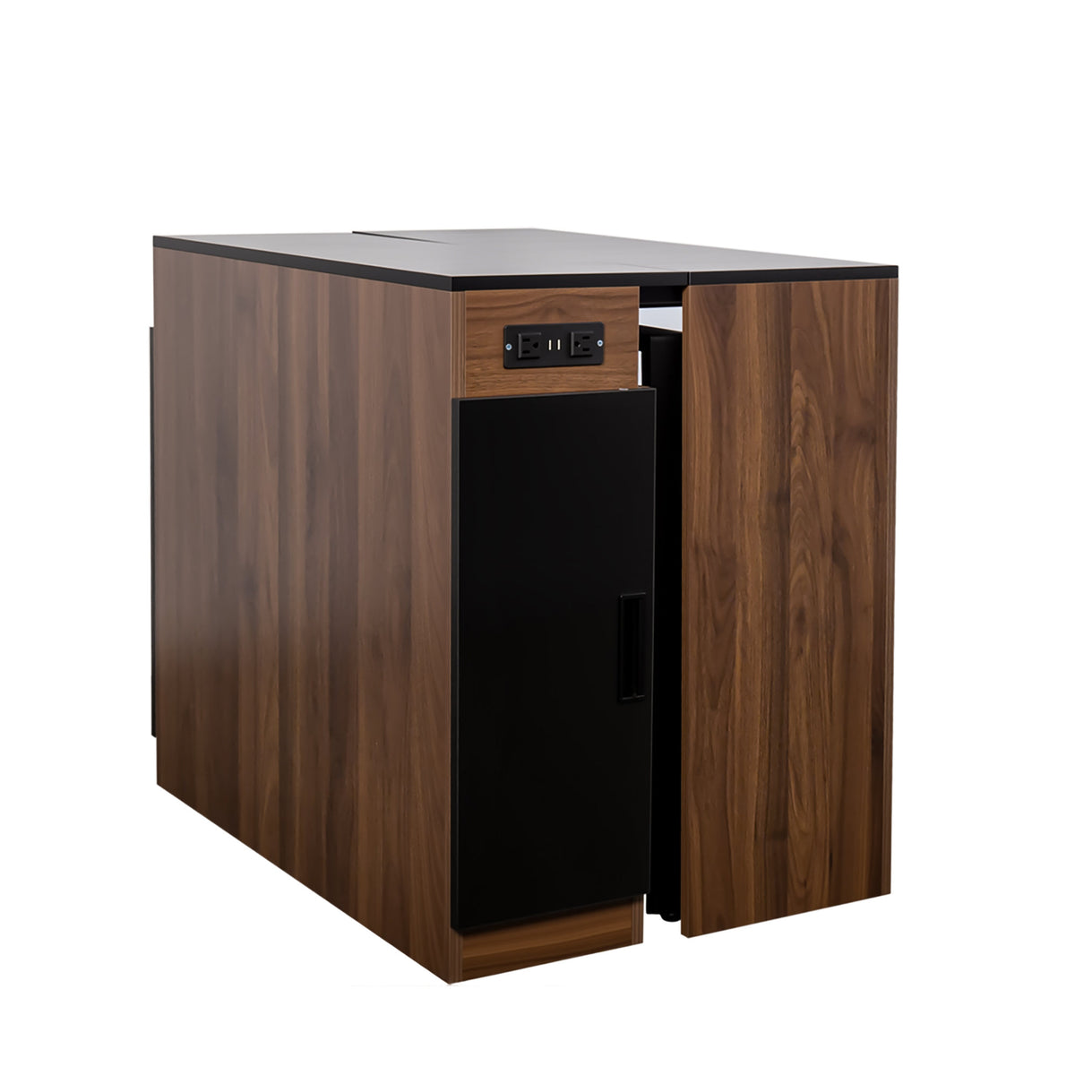 Modern Multifunctional Extendable Dining Table with Outlet, Space Saving Expanding Table with Storage for Party, Weddings, Meetings, Celebrations