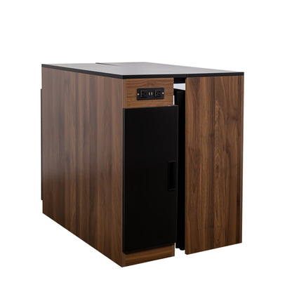 Modern Multifunctional Extendable Dining Table with Outlet, Space Saving Expanding Table with Storage for Party, Weddings, Meetings, Celebrations