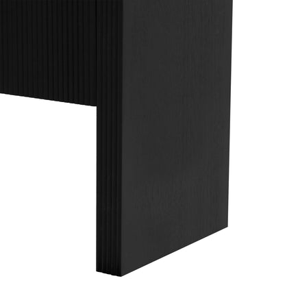 U_STYLE 62.2-Inch Wave-Pattern Console Table with 4 Doors and Adjustable Shelf, Curved design Sofa Table Behind Couch
