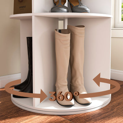 Rotating Shoe Rack Tower, 6-Tier Spinning Shoe Rack, Free Standing 360° Revolving Shoe Organizer