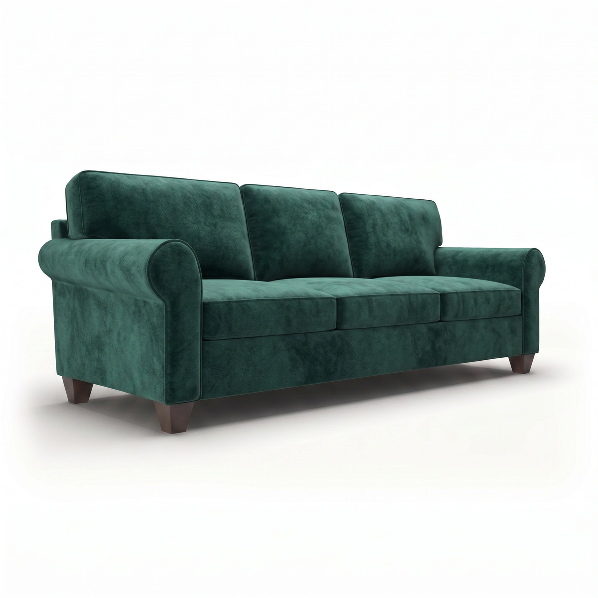 Augusta Sofa – Made in USA, Custom Fabric Options, Classic Sofa Wholesale Furniture - Velvet Antique Kelly Green - Velvet