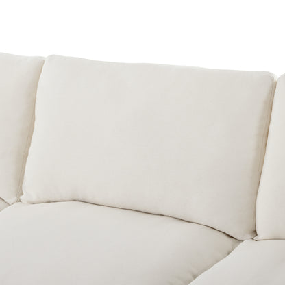 U_STYLE 128" Large U-Shaped Sectional Sofa with 2 Movable Ottomans, Chenille Fabric, Modular Design, Home Theater, Spacious Space