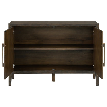 U_STYLE 47.25-Inch Farmhouse Sideboard with Pine Veneer and 2 Doors, Retro Buffet with Adjustable Feet – Model N711P410389B