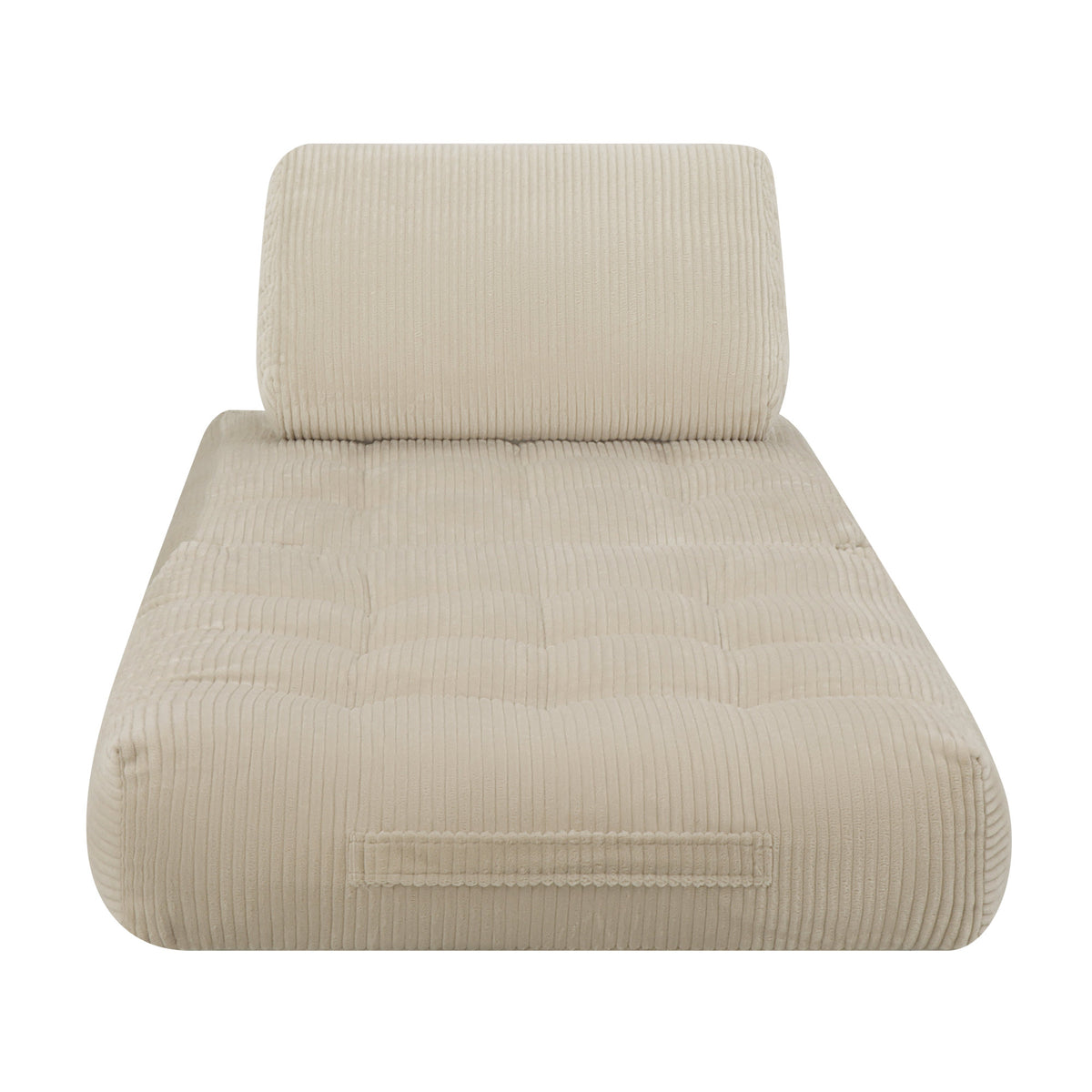 62.9"Corduroy Fabric Beanbag Couch for Living Room, Bedroom & Dorm, Cozy Fluffy Cloud Mini Couch-Corduroy-Camel