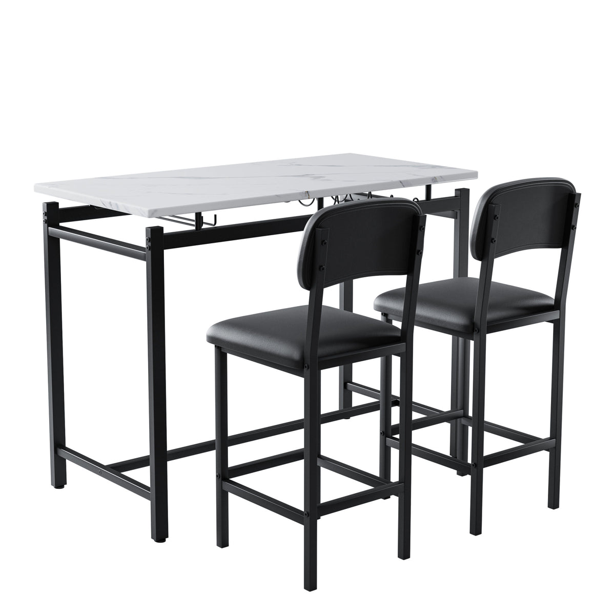 Kitchen Table Set, Dining Table and Chairs for 2, 3 Piece Dining Room Table Set with 2 Upholstered Chairs, Bar Dining Table Set, Breakfast