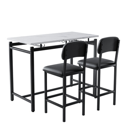 Kitchen Table Set, Dining Table and Chairs for 2, 3 Piece Dining Room Table Set with 2 Upholstered Chairs, Bar Dining Table Set, Breakfast