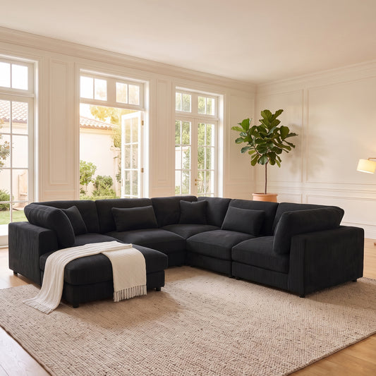 Corduroy Upholstered Modular Sectional