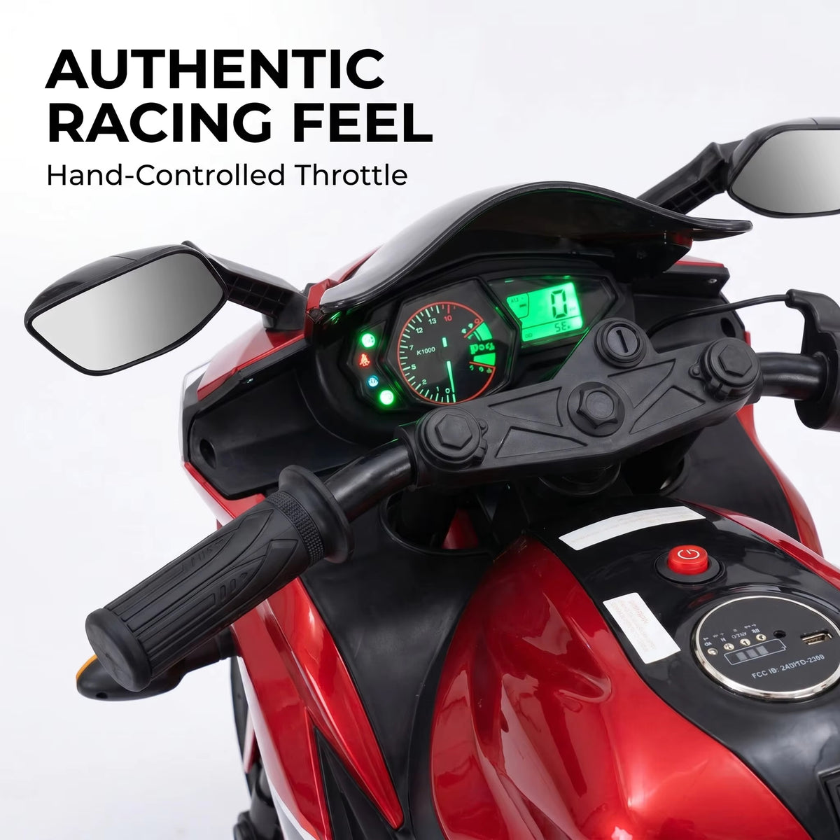Kids Motorcycle 12 V Motorcycle For Kids 3-8 Years Boys Girls,Kids Motorcycle Ride On Toy With Training  Wheels/Manual Throttle/ Drive By Hand /Lighting  Wheels