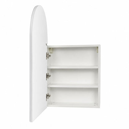 Arched LED Bathroom Cabinet, Wall Mounted Bathroom Mirror Cabinet with Storage, Touch Control Lighted Vanity Mirror Cabinet for Bathroom