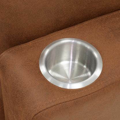 Convertible U-Shaped Sectional Sofa Bed with Double Storage Chaises, Pull-Out Sleeper, Cup Holders, and Lumbar Pillows
