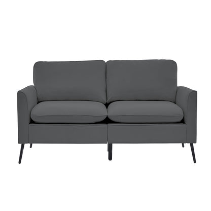 TS Nordic Retro Light Luxury Leather Upholstered Sofa Loveseat, Gray, 55.91L x 31.90W x 26.80H inches
