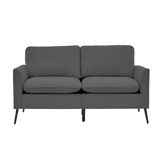 TS Nordic Retro Light Luxury Leather Upholstered Sofa Loveseat, Gray, 55.91L x 31.90W x 26.80H inches