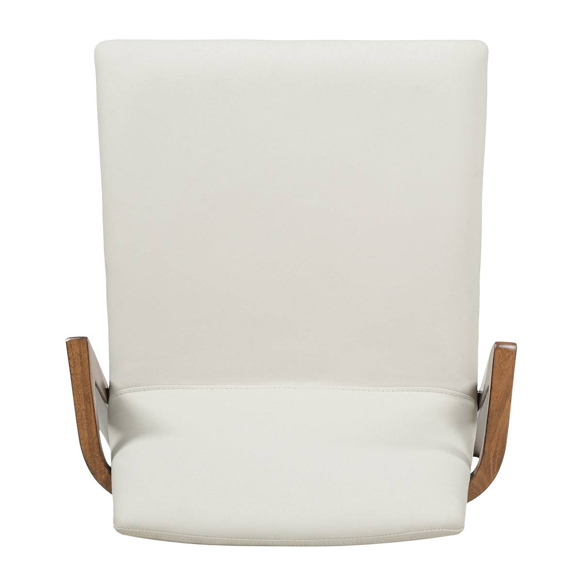 Mid-Century Modern Dining Chairs Set of 2 - Beige PU Upholstered Armchairs with Walnut Color Rubber Wood Frame, 250lbs Capacity for Kitchen & Dining Room