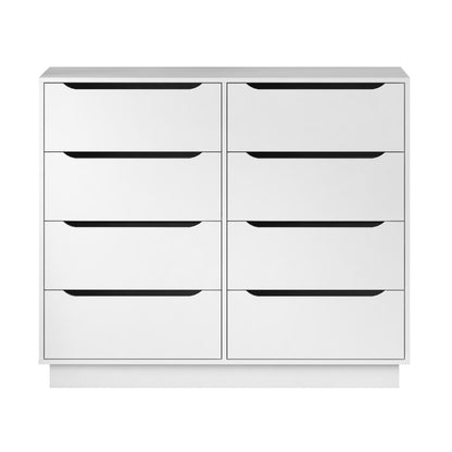 White Dresser, Long Dresser with 8 Drawers, 47.2''W Wooden Dressers Chest of 8 Drawers, Large Capacity Clothing Storage Cabinet