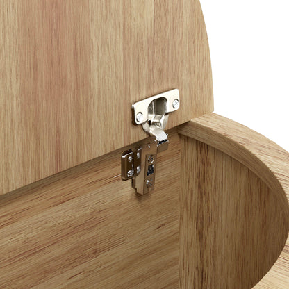 U-Can Minimalist Oval Lift-Top Coffee Table with Hidden Storage and Wood Wave Grain Finish